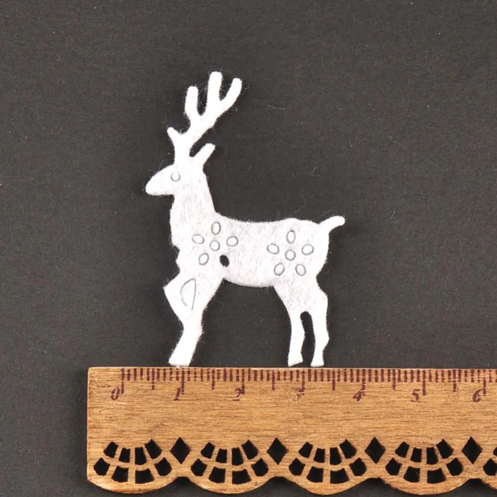 50Pcs Cute Glitter Elk Snowflakes Christmas Tree Patches For Clothes Stick-On Appliques DIY Kids Hairpin Bowknot Accessories Qme 18