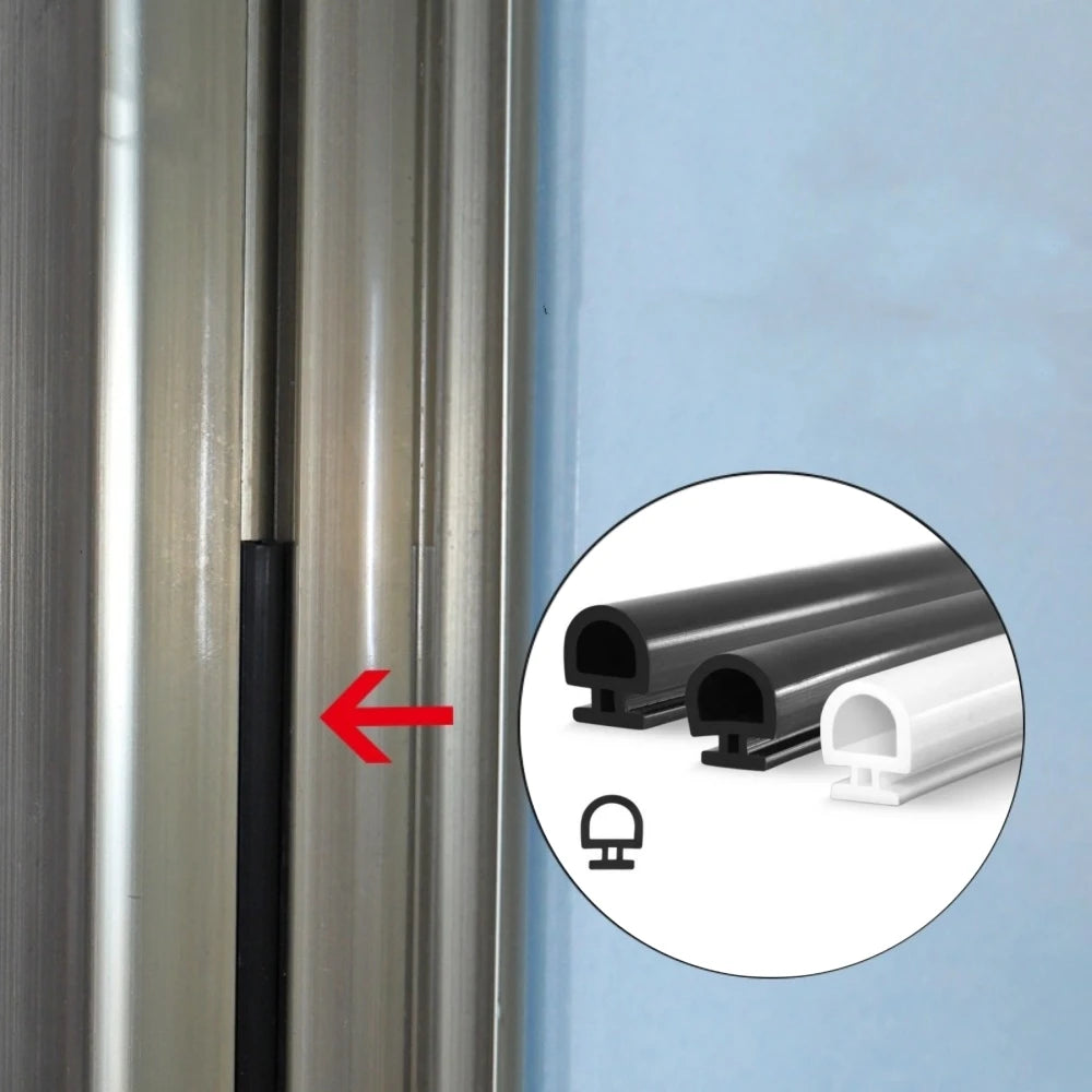 10M Silicone Sealing Strip for Doors and Windows Windproof Warm Durable Shock-absorbing Buffering Anti-collision Sealing Strip Qme