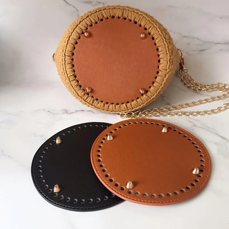 Round Bag Bottom Shaper Pad Metal Studs Purse Base Plate DIY Handbag Shoulder Bag Bottom Support Cushion Leather Craft Qme