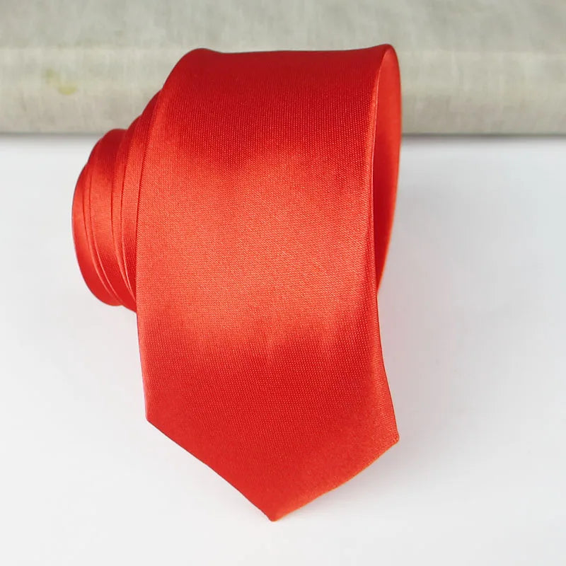 Silk Polyester Tie Stripe Slim Necktie Navy Blue Burgundy Men Women Qme Red