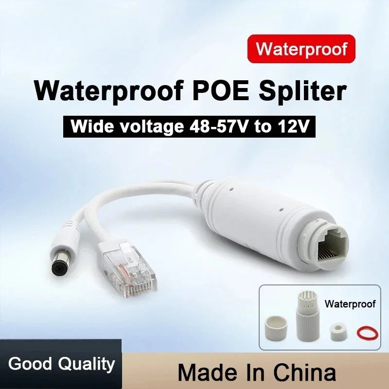 2pcs 48V to 12V POE Spliter Waterprrof With Video And Power Adapter Cable Supply Module Injector for IP Camera Extender Qme
