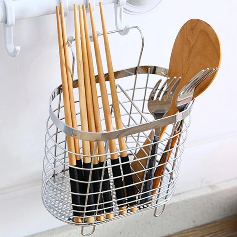 Suspension Household Stainless Steel Kitchen Cutlery Holder Drainer Qme