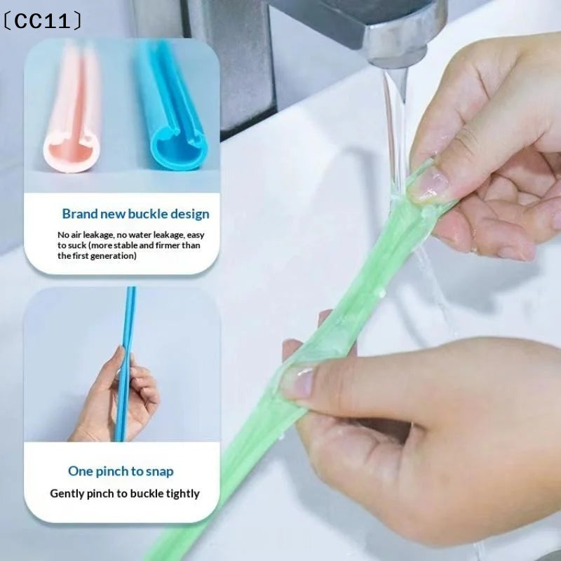 Silicone Reusable Straws Detachable Soft Drinking Openable Snap Straw Qme