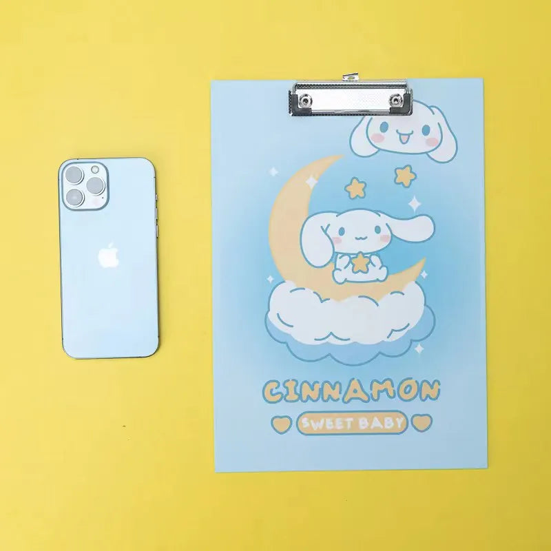 Hello Kitty Kuromi A4 Stylish Folder Clipboard Multifunctional Writing Board Book Rest and Student Writing Folder Qme 1