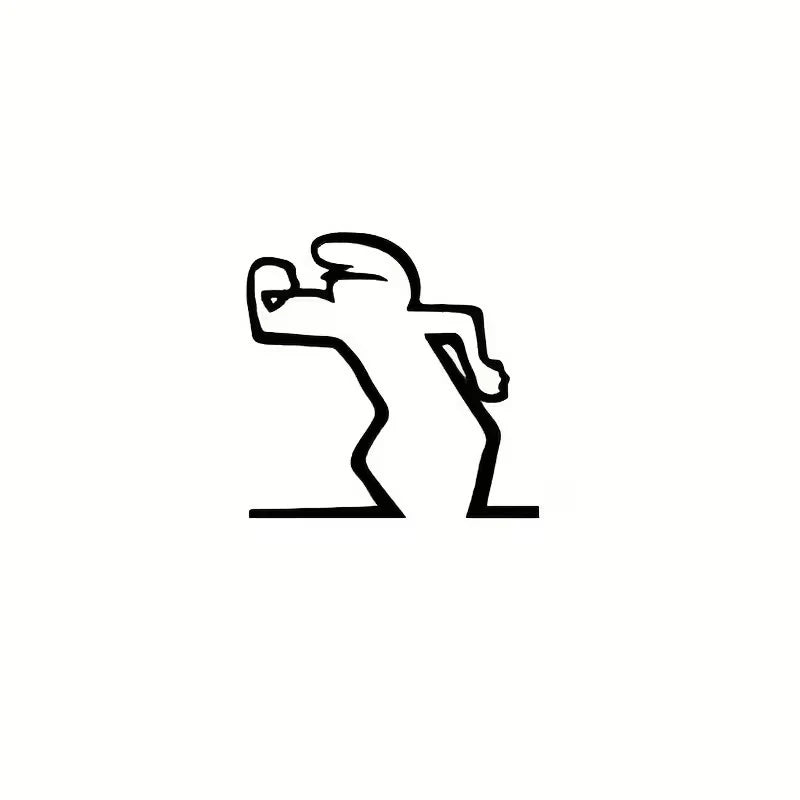 Cartoon Character Power Switch Decal Line Drawing Design Wall Decor Qme