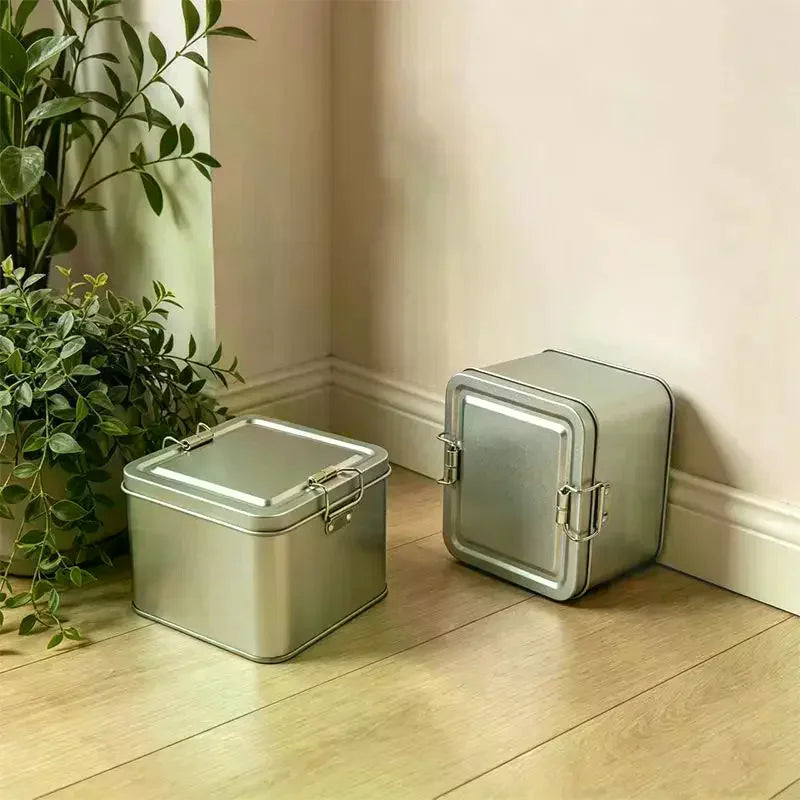 Square Portable Metal Tin Boxes Mini Sealed Storage For Candy Pills Coin Jewelry Home Organizer Qme