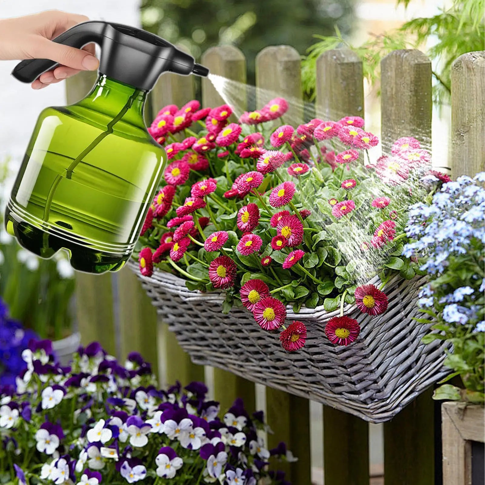 Electric Mister Bottle Plants Watering Bottle Electric Sprayer 3000ml Gardening Irrigation House Cleaning Tool For Porch Qme