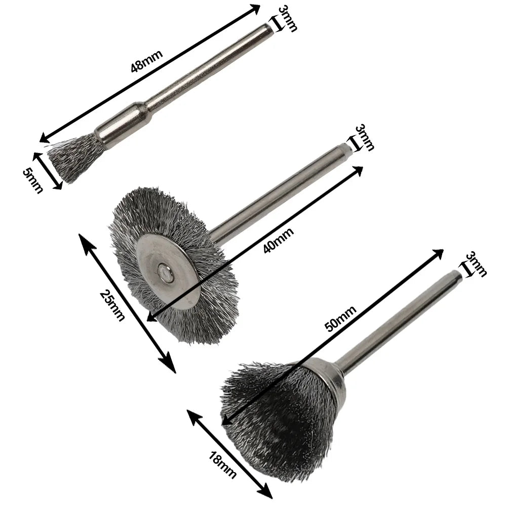 24Pcs Brass BrushSteel Wire Wheels Brushes Drill Rotary Tools Polishing For Dremel Rotary Tools Metal Rust Removal Brush Set Qme