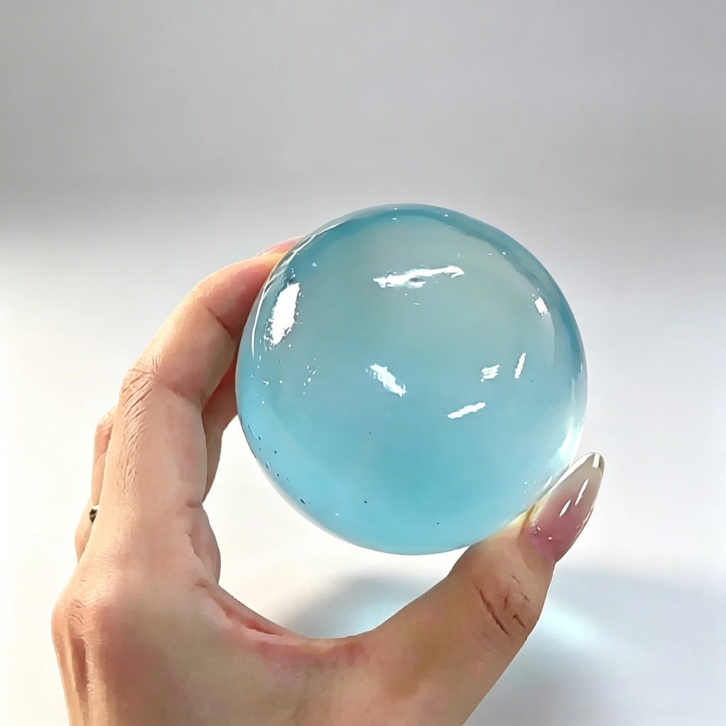 ABlue Maltose Squishy Toy, Cute Mochi Anti Stress Fidget, Soft Simulated Transparent Ball Quick Rebound Decompression Toy Qme