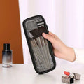 Transparent mesh storage bag, portable travel wash bag, nylon mesh organizer bag for miscellaneous items Qme black