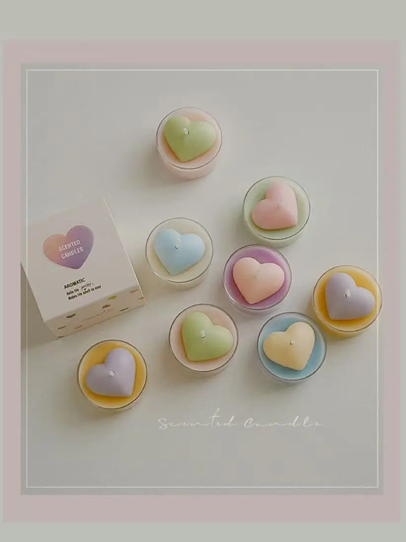 Tiny Heart Fragrance Candles Vibrant Scent Tealights Household Qme