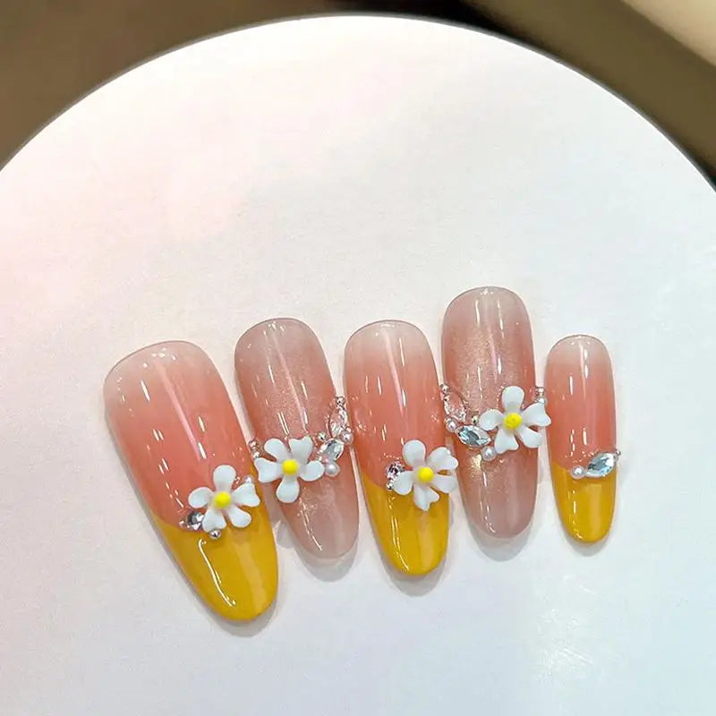 3D Resin Flower Nail Decoration Summer Cute Fresh Easy Apply Qme