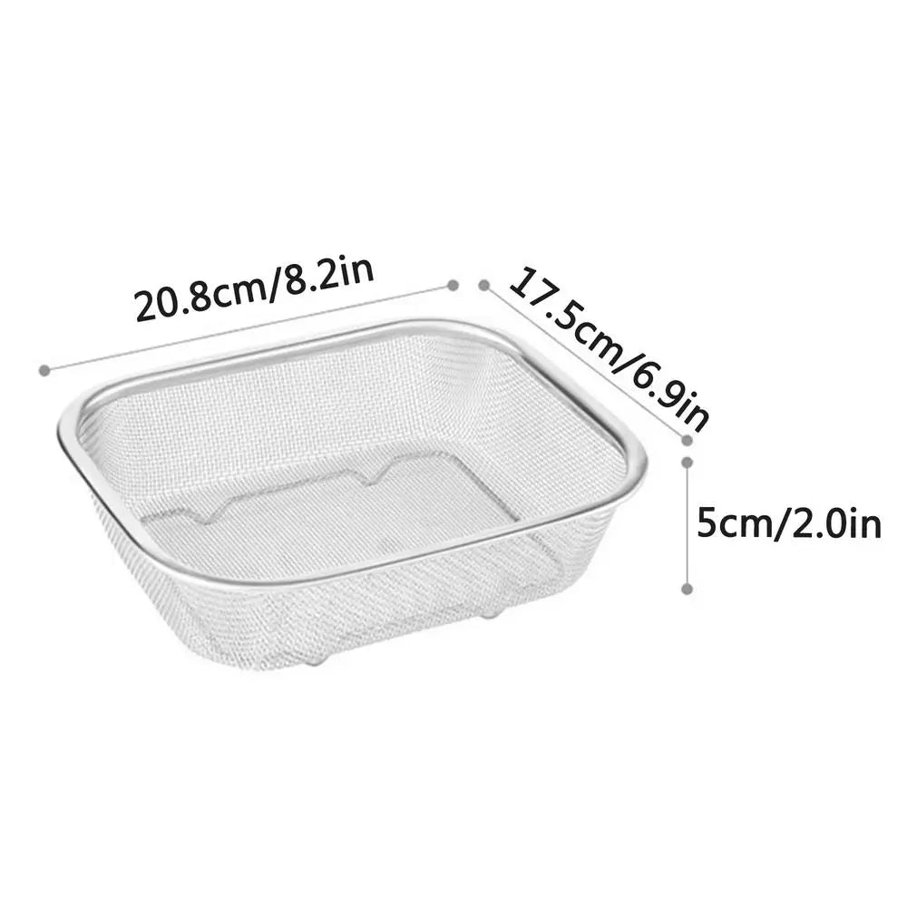 Rectangle Colander Basket Stainless Steel Wire Fine Mesh Strainer Qme L