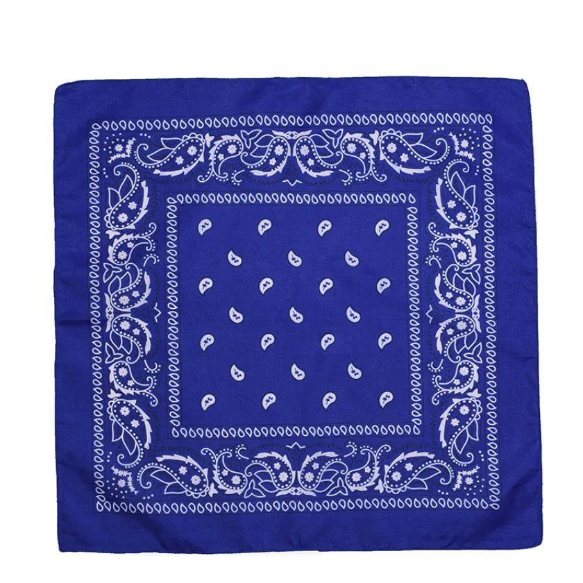 Fashion Hip Hop Bandana Kerchief Unisex Black Hair Band Neck Scarf Qme ROYAL BLUE 55CM-55CM