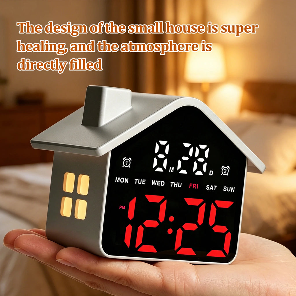 LED Electronic Table Clock USB Charging Multi-Functional House Clocks Creative Bedside Ornaments for Home Office Desk Decoration Qme