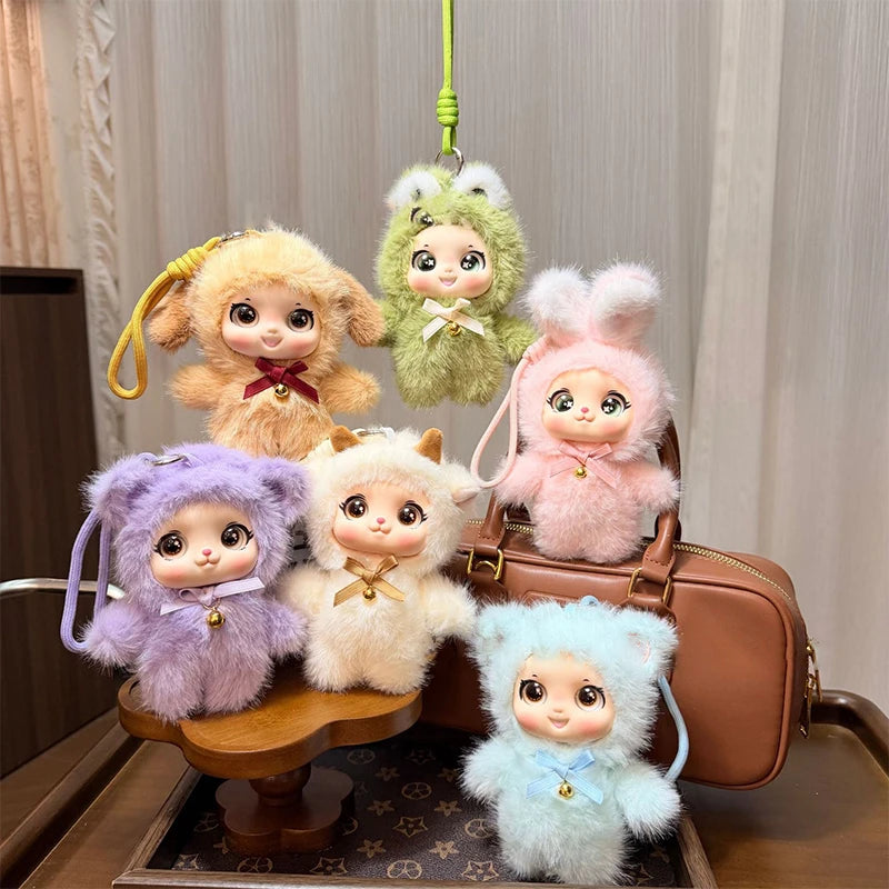 Cute Family Series Animals Vinyl Face Plush Forest Doll Pendant Qme