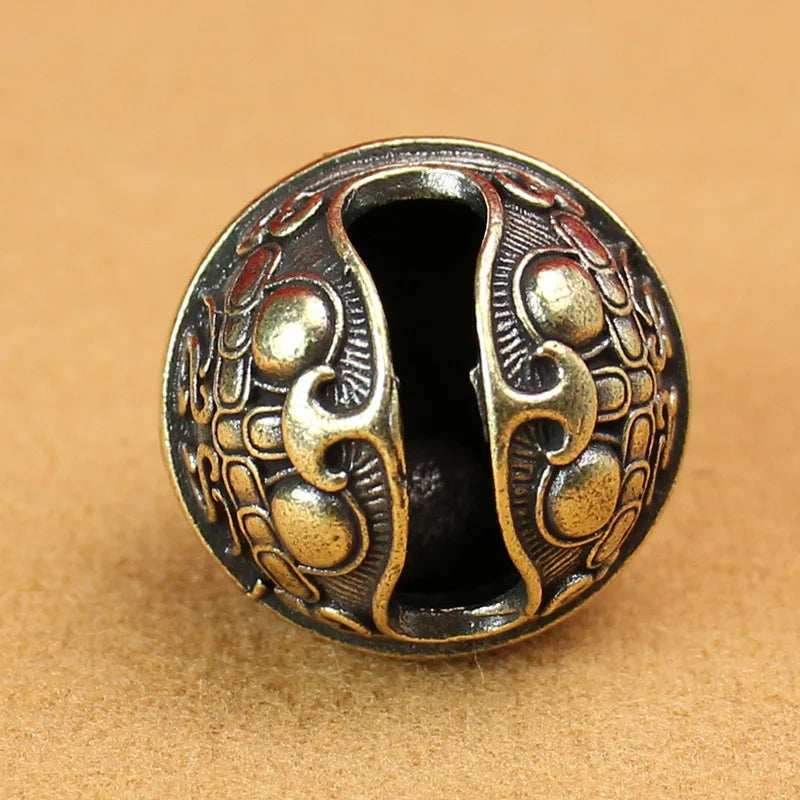 Small Pendant Men Women Vintage Brass Keychain Pure Copper Gluttonous Qme