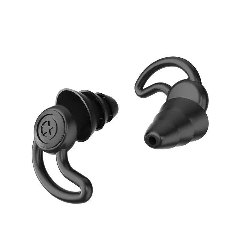 Silicone Ear Plugs Noise Reduction Earplugs Sound Insulation Student Qme black