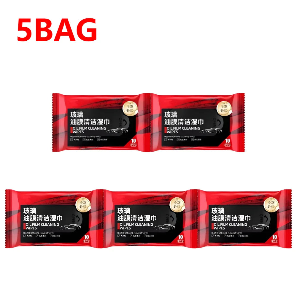 Car Oil Film Removing Wipes Anti-rain Oil Stain Cleaner Wipes Glasses Glass Anti-fog Wet Towel Front Windshield Cleaning Wipes Qme 5BAG