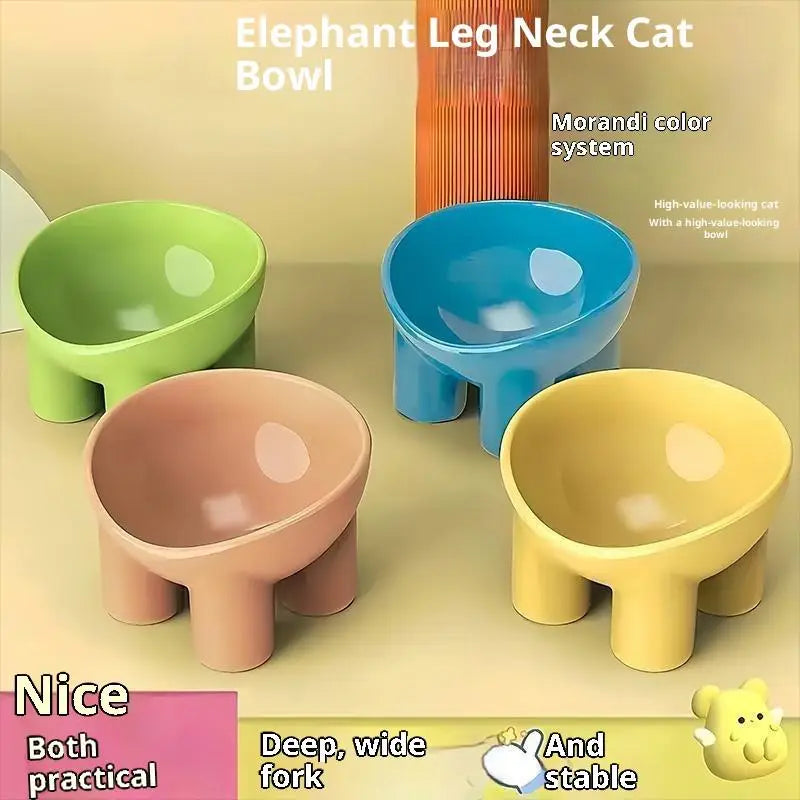 Elevated Cat Bowl Stand Durable Plastic Pet Food Water Dish Sleek Qme