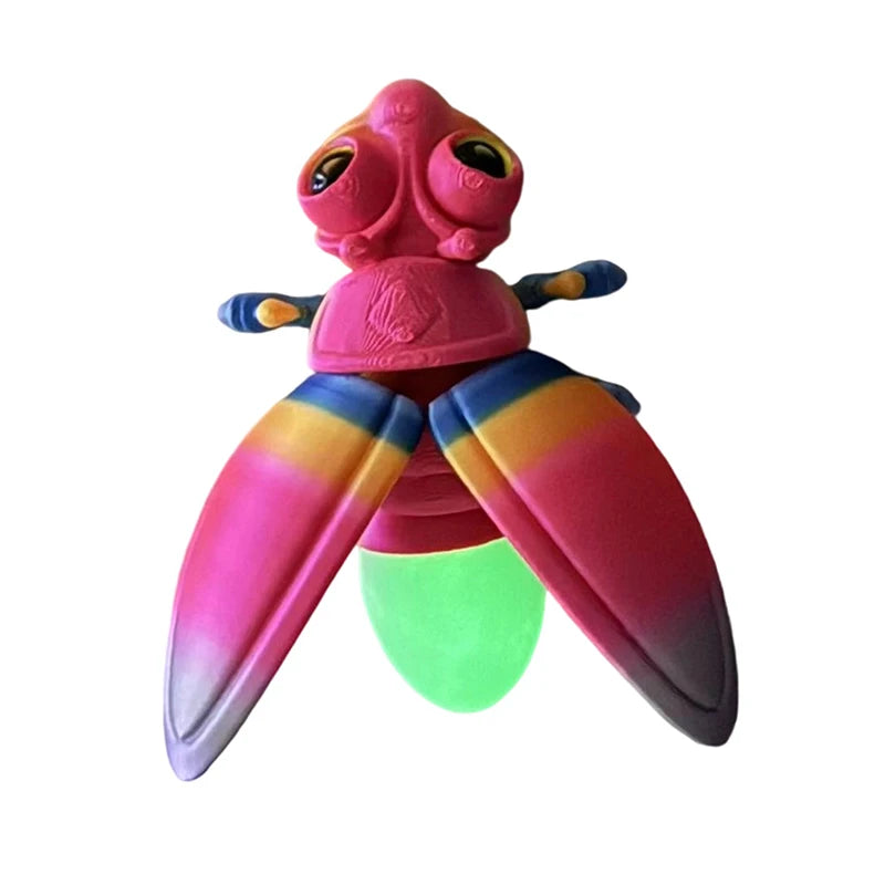 3D Printed Luminous Firefly Figurines Refrigerator Door Magnets Firefly Decorative Magnets Desktop Ornament Decorative Sculpture Qme A5