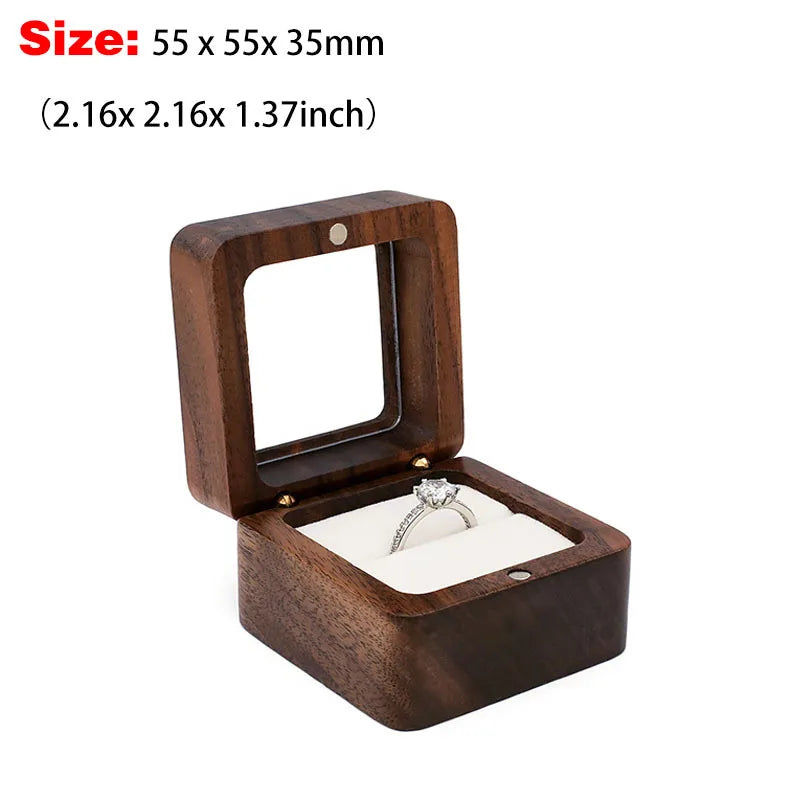 Premium Solid Wood Jewelry Organizer Black Walnut Display Earrings
