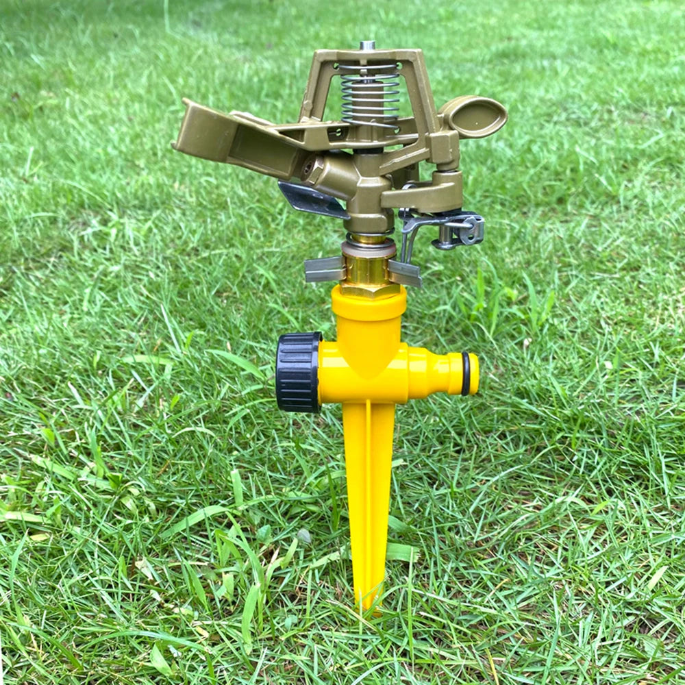 Automated 360-Degree Rotating Sprinkler Head Garden Irrigation System Agriculture Arm Spray Watering Efficient Drip Dispenser Qme