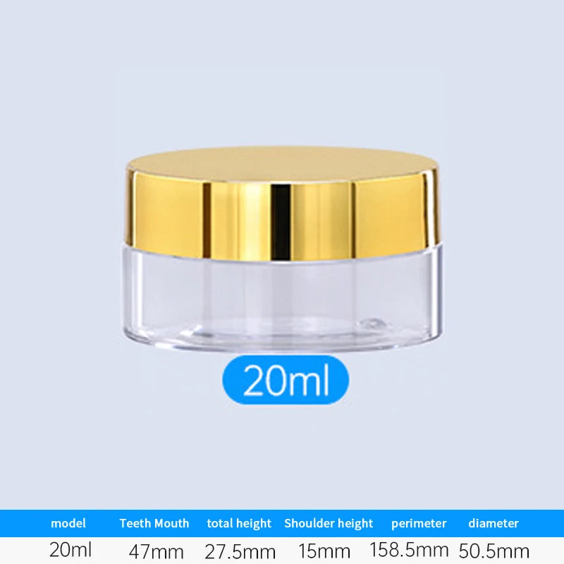 Travel Face Cream Jar Empty Plastic Cosmetic Makeup Bottle Qme 20ml Gold