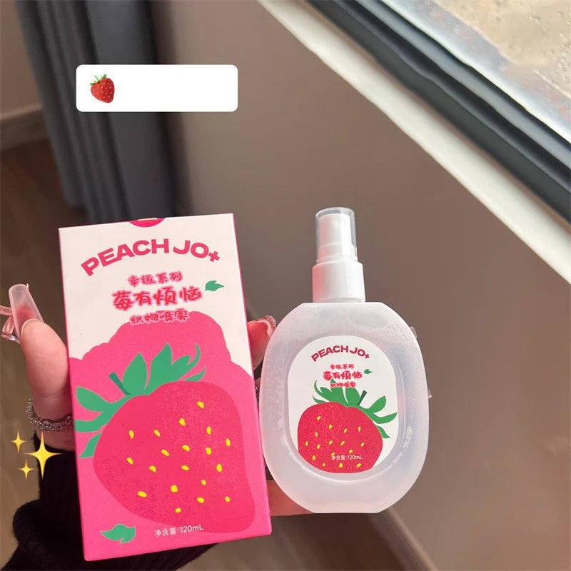 Fruit Pear Peach Grape Fragrance Clothing Deodorizer Spray Lasting Light Fragrance Deodorants Perfume Air Freshener Liquid 120ml Qme strawberry