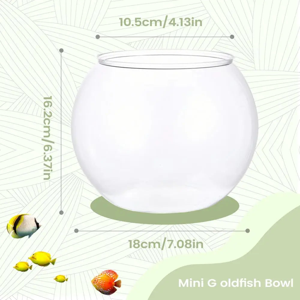 Mini Fish Bowl Clear Shatter-Resistant Aquarium Accessories Aquarium Fish Bowl for Party Decorations Home Event Indoor Desk Qme medium