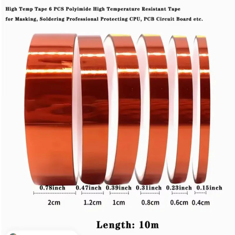 33M 3mm-50mm Printer Parts High Temperature Resistant Heat BGA Polyimide Insulating Thermal Insulation Adhesive Tape Qme