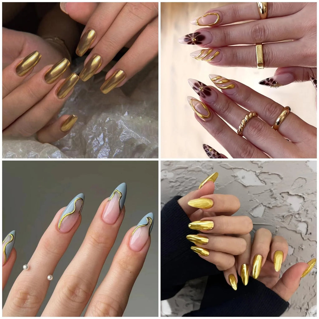 1 Mirror Chrome Nail Powde Gold Silver Coating Pearl Decoration Qme