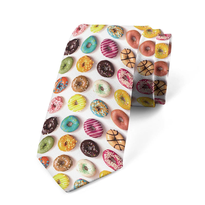 French Fries Candy Watermelon Creative Casual Tie Unisex Fashion Food Qme style3