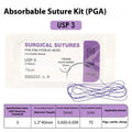 1/5PCS PGA 75CM With Needle 3/0 2/0 0 1 2 3 Absorbable Suture Thread Pet Dog Specific Teaching Demonstrations Exercises Use Qme 1pcs PGA 3