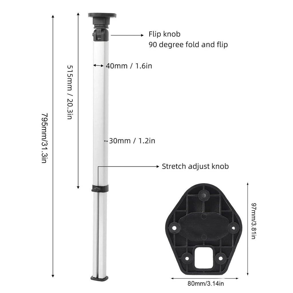 RV Telescopic Table Leg Aluminum Alloy 20.3-30.3in Adjustable Height Detachable RV Folding Table Legs for Travel Trailer Qme
