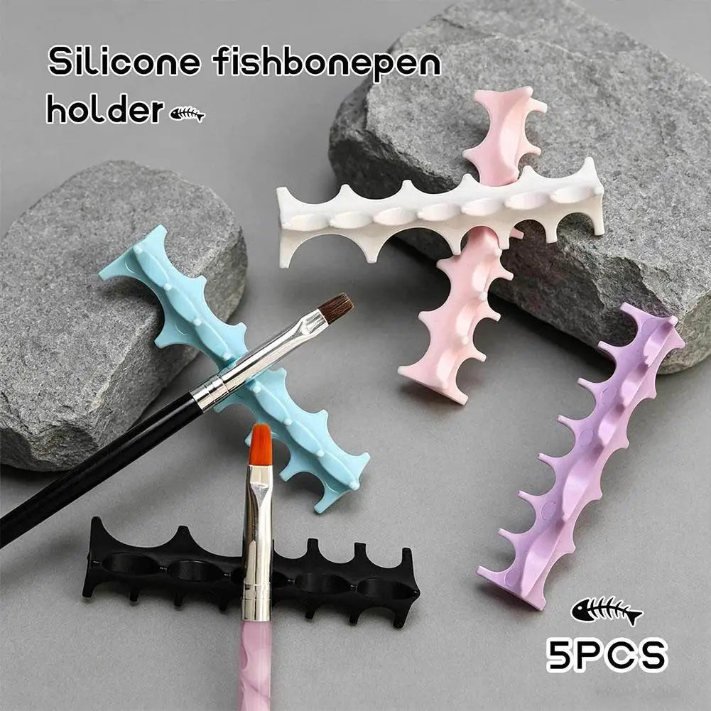 Soft Silicone Nail Pen Holder Brush Rack Shelf UV Gel Display Stand Qme