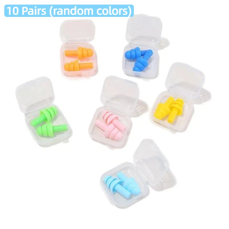 Soft Foam Earplugs 38dB Noise Cancelling 10 Pairs Multicolor