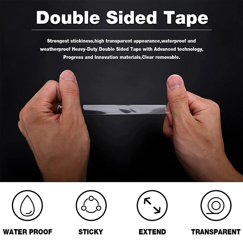 9.84FT Transparent Acrylic Double Sided Tape 6-30mm Width Ultra-strong Self-adhesive Heavy Duty Tape for Home Decoration Qme