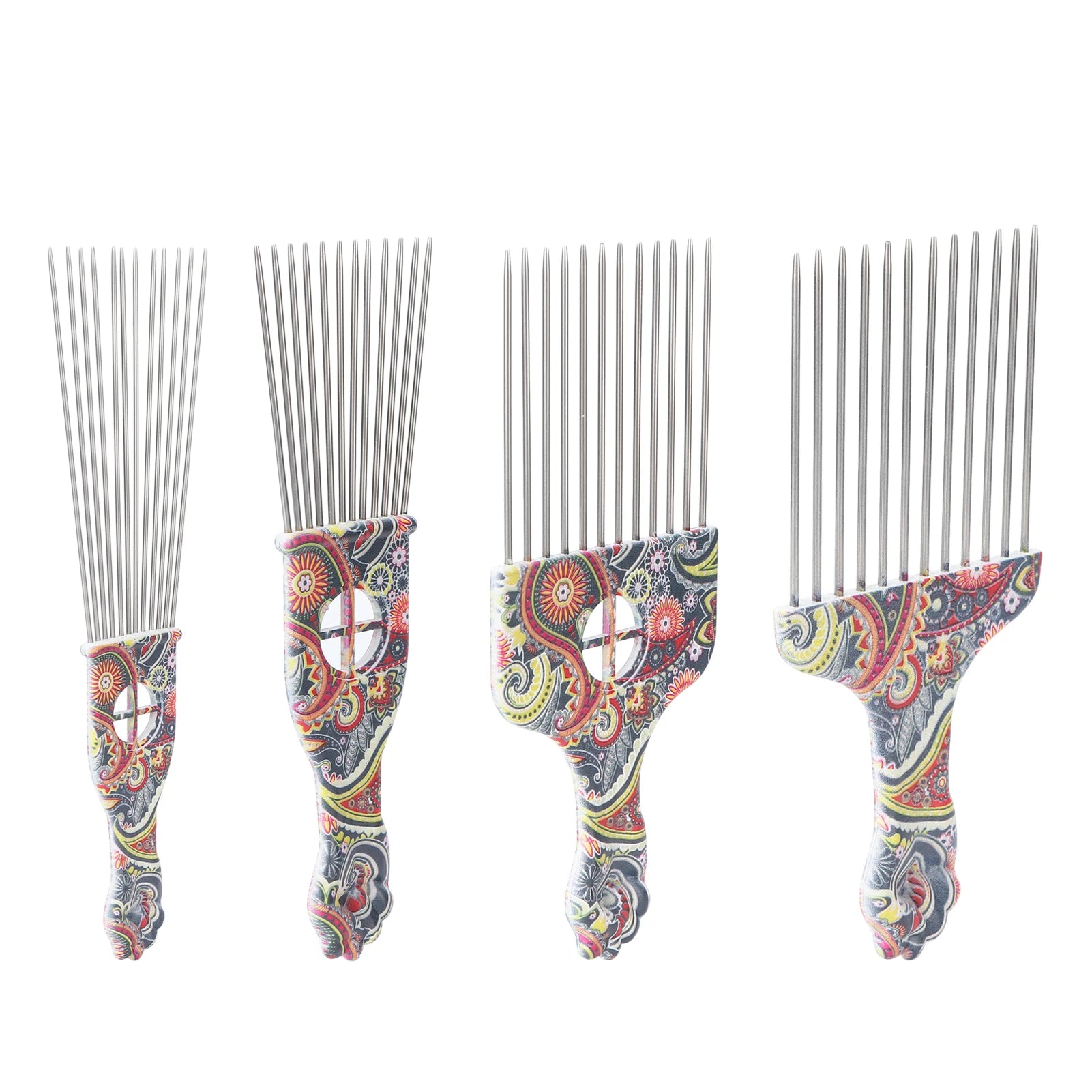 Afro Comb Afro Hair Pick Comb Hair Pick Comb Professional Afro Stainless Steel Detangle Hair Pick Comb for Curly Hair Styling Qme