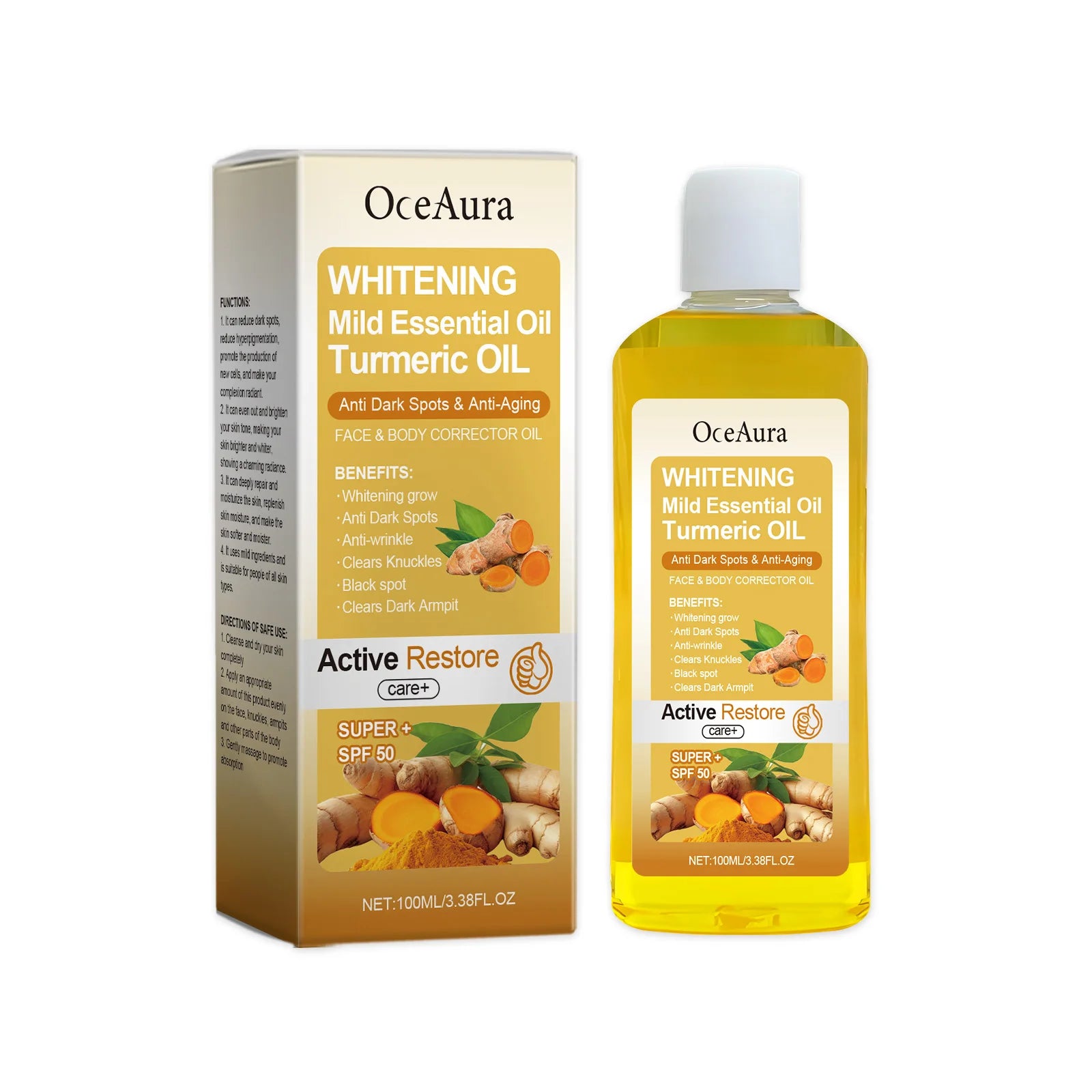 Skin Lightening Oil For Body Massage Relaxing Essential Oil Repair Dry Redness Reduce Melanin Brightening Skin Care Products Qme 100ml Boxed