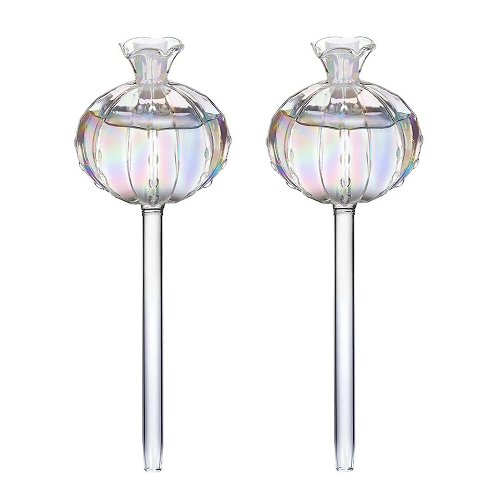 2PCS Pomegranate Flower Watering Machine Glass Creative Modeling Watering Machine Pot Lazy Watering Machine Qme 2PCS