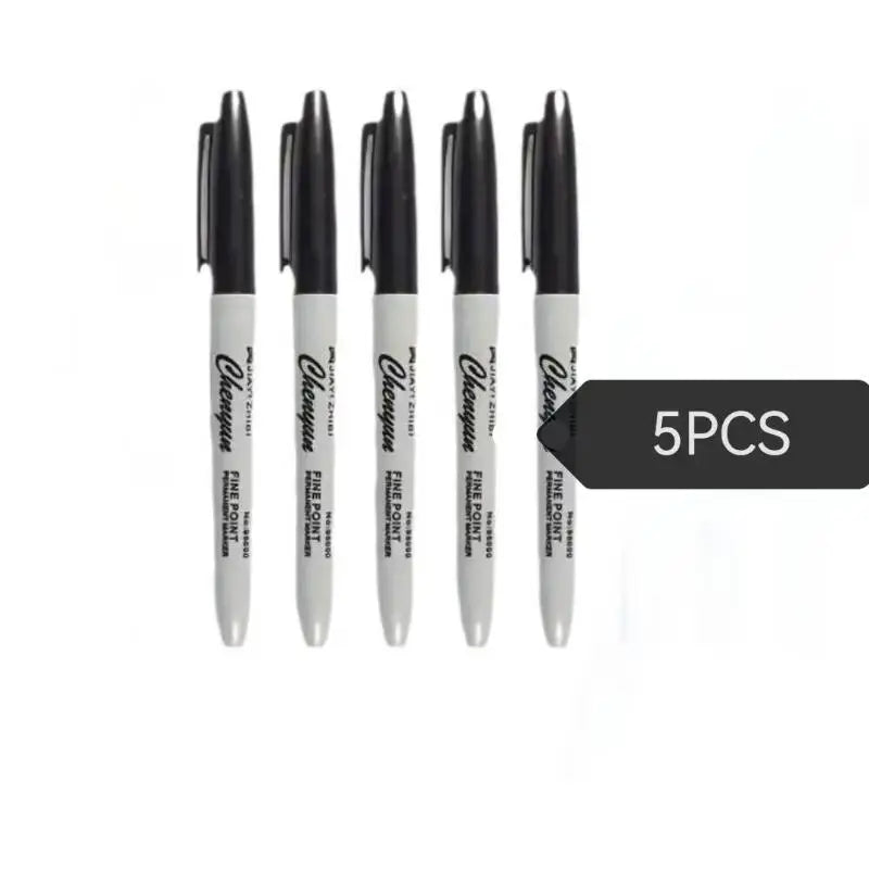 Black Permanent Marker Pens Fine Tip Waterproof Quick Drying Qme A4