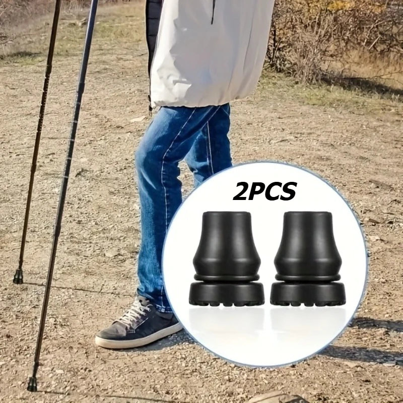 2pcs 19mm rubber cane tips | Lock ring design, easy-to-install replacement cane tips suitable for most canes and walkers Qme