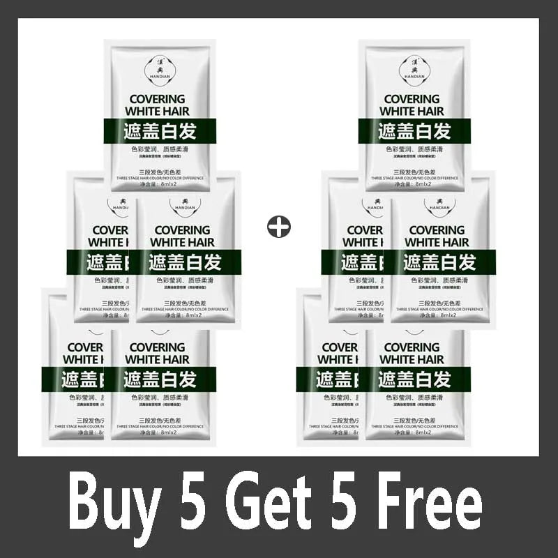 Herbal Anti-grey Treatment Hair Dye Shampoo White To Black Permanent Repair Natural Color Nourish Scalp Hair Care Products Qme Buy 5 Get 5 Free