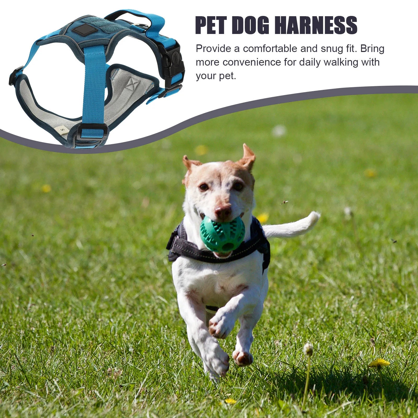 Dog Harness Pet Dog Vest Adjustable Portable Puppy Harness for Small Dogs Thickened Buckle Wear-Resistant Oxford Material Snug Qme