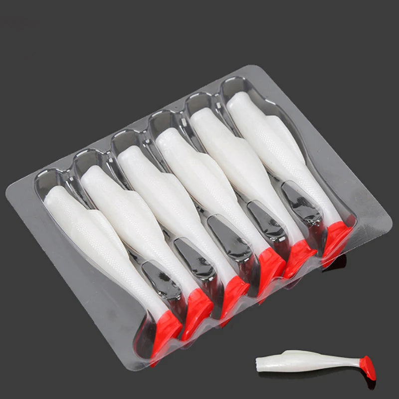 Lot Soft Swimbait Floating T-tail Fishing Lure TPR Paddle Tail Qme