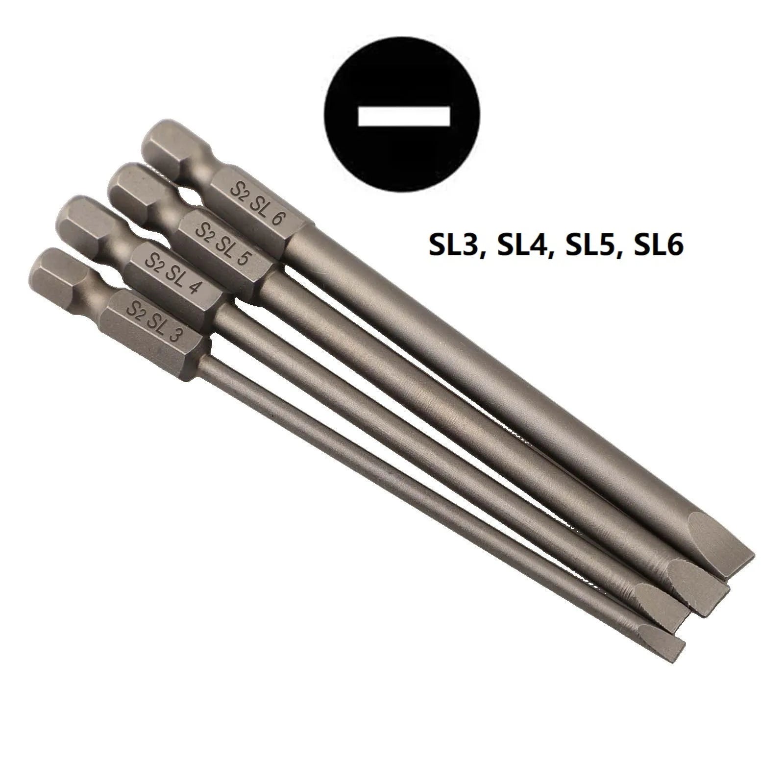 4pcs 1/4 Hex Shank 100mm Long Screwdriver Bits Kit For Torx/Hexagon/Cross/Slotted Hand Tools Qme A