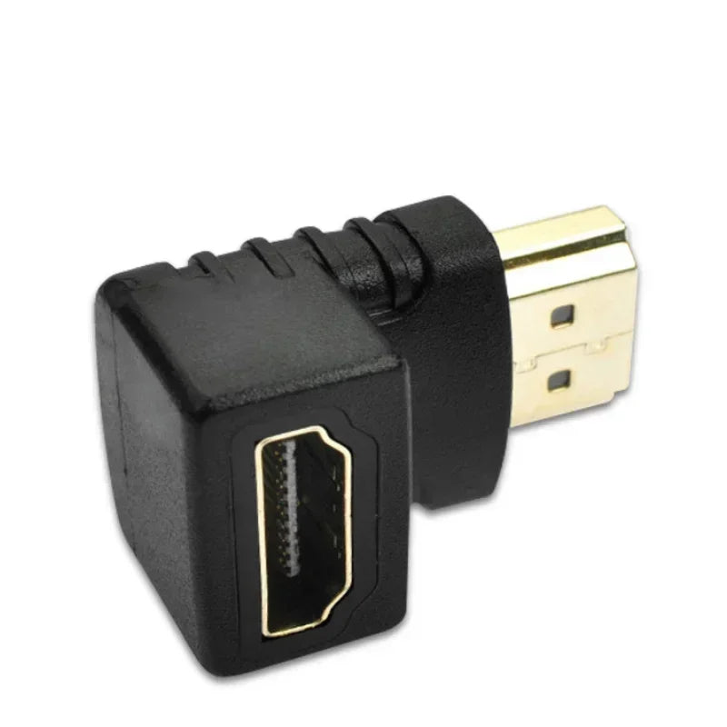 10pcs 4k HDMI-compatible Cable Connector Adapter 270 90 Degree Right Angle HDMI-compatible Male To Female Converter Qme