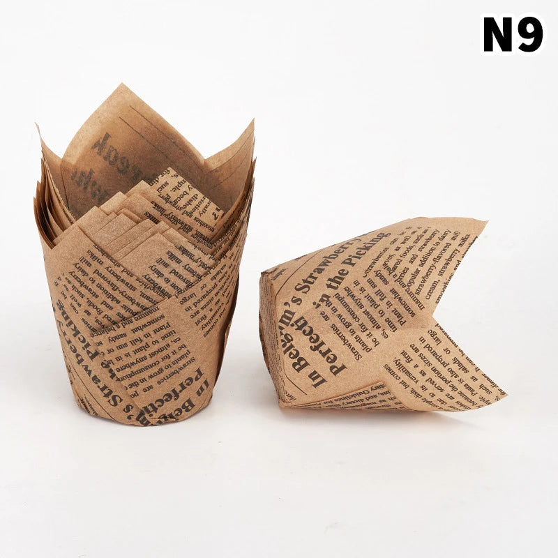 CC1150pcs Sets Tulip Muffin Cupcake Paper Cups Oilproof Cupcakes Qme N9