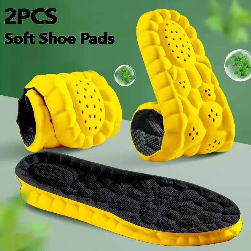 New 2025 Sport Insoles for Shoes 4D Shock Absorption Deodorant Breathable Cushion Running Insoles for Feet Man Women Insoles Qme